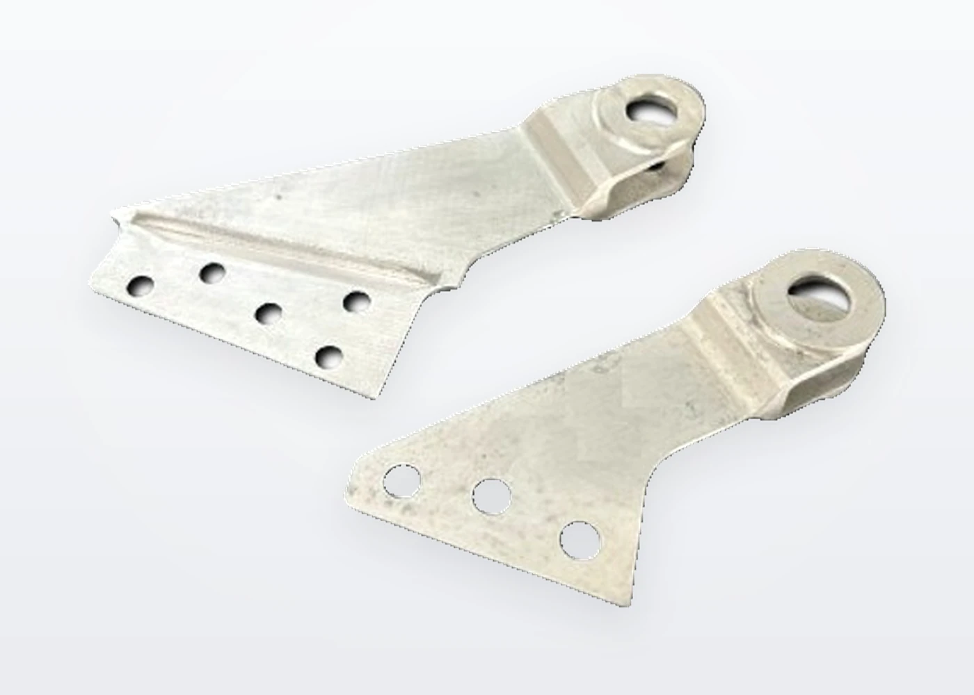 Machined angle brackets, matched pair